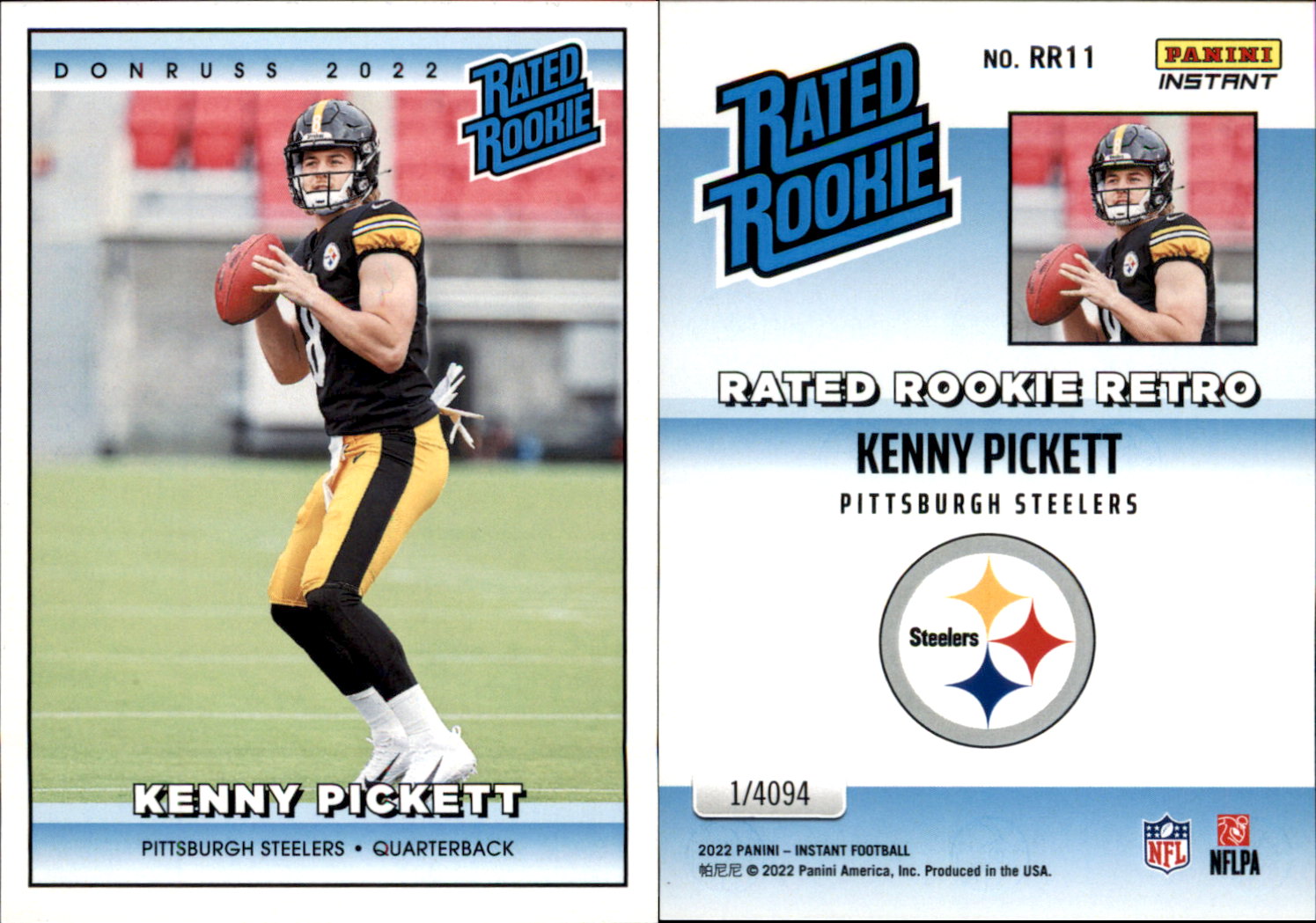 Kenny Pickett Football Cards - Football Singles And Rookie Trading Cards