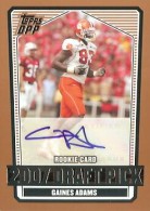 2007 Gaines Adams Topps Draft Picks and Prospects - Draft Picks Autographs (#'d to 100) (#:107) (Stock: 1) - $25.00