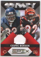 2010 Cedric Benson Epix - Odyssey Prime Patch (#'d 11/75) (#:1) (Stock: 1) - $12.50