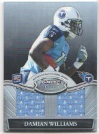 2010 Damian Williams Bowman Sterling - Black Refractor Double Jersey (#'d to 50) (#:BSRDRDW) (Stock: 1) - $9.00