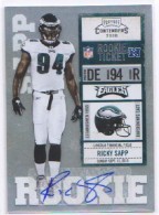 2010 Ricky Sapp Playoff Contenders - Rookie Autograph (#:180) (Stock: 1) - $12.50