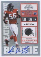 2010 Sean Weatherspoon Playoff Contenders - Rookie Autograph (#:187) (Stock: 2) - $12.50