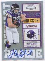 2010 Toby Gerhart Playoff Contenders - Rookie Autograph (#:235A) (Stock: 1) - $17.50