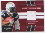 2011 Ryan Mathews Prestige - Prestigious Pros Red Jersey (#'d to 250) (#:44) (Stock: 1) - $7.50