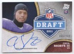 2011 Cecil Shorts Topps Rising Rookies - NFL Draft Autograph (#'d to 260) (#:DRACS) (Stock: 2) - $7.50