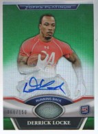 2011 Derrick Locke Topps Platinum - Rookie Autograph Green Refractor (#'d to 150) (#:34) (Stock: 1) - $9.00