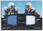 2011 Jordan Todman Topps Prime - Dual Relic Jersey (with Vincent Brown - #'d to 398) (#:DCR-TB) (Stock: 2) - $9.50