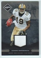 2011 Devery Henderson Limited - Threads Jersey (#'d to 99) (#:60) (Stock: 1) - $4.00