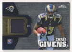 2012 Chris Givens Topps Chrome - Rookie Relic Jersey (#:RR2) (Stock: 1) - $4.00