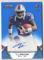 2012 T.J. Graham Bowman Sterling - Blue Refractor Autograph Rookie (#'d 44/99) (#:43) (Stock: 1) - $8.00