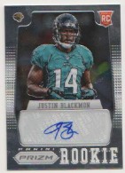 2012 Justin Blackmon Panini Prizm - Rookie Autograph (#'d to 499) (#:217) (Stock: 1) - $12.00