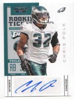 2012 Chris Polk Panini Contenders - Rookie Autograph (#:116) (Stock: 1) - $7.50