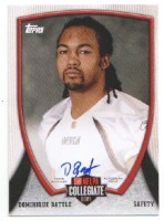 2013 Dominique Battle Bowman - NFLPA Collegiate Bowl Autograph (#:33) (Stock: 1) - $5.00