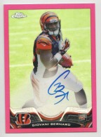 2013 Giovani Bernard Topps Chrome - Pink Refractor Rookie Autograph (#'d to 75) (#:96) (Stock: 1) - $25.00