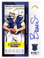 2013 Brad Sorensen Panini Contenders - Rookie Autograph (#:111) (Stock: 1) - $9.00