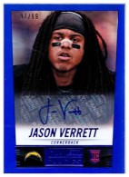 2014 Jason Verrett Panini Hot Rookies - Rookie Signatures Blue Autograph (#'d to 99) (#:381) (Stock: 1) - $7.50