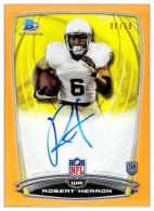 2014 Robert Herron Bowman - Rookie Chrome Orange Refractor Autograph (#'d to 50) (#:31) (Stock: 1) - $9.50