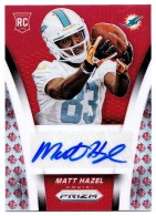 2014 Matt Hazel Panini Prizm - Rookie Autograph Prizm NFL Shield (#'d to 35) (#:AR-MH) (Stock: 1) - $7.50