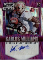 2015 Karlos Williams Panini Prizm Draft Picks - Purple Prizm Autograph (#'d to 99) (#:205) (Stock: 1) - $8.00