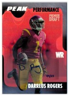 2017 Darreus Rogers Sage Hit Premier Draft - Peak Performance Autograph Red (#'d to 25) (#:PK-DR) (Stock: 1) - $9.50