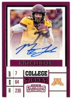 2017 Mitch Leidner Panini Contenders Draft Picks - Rookie Autograph (#:231) (Stock: 1) - $6.00