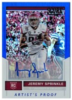 2017 Jeremy Sprinkle Score - Artist's Proof Rookie Autograph (#'d to 35) (#:415) (Stock: 1) - $9.50