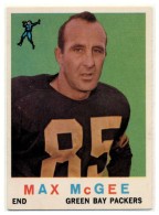 1959 Max McGee Topps - Rookie (#:4) (Stock: 1) - $25.00