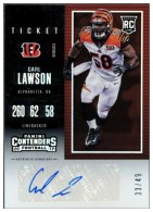 2017 Carl Lawson Panini Contenders - Playoff Ticket Autograph (#'d to 49) (#:134) (Stock: 1) - $6.00