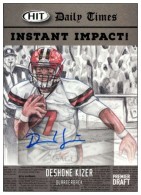 2018 DeShone Kizer Sage HIT Premier Draft - Instant Impact Autograph (#:IIA-DK) (Stock: 1) - $9.50