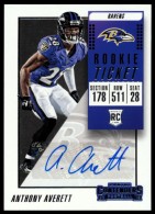 2018 Anthony Averett Panini Contenders - Rookie Autograph (#:277) (Stock: 1) - $6.50