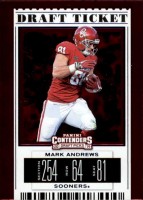 2019 Mark Andrews Panini Contenders Draft Picks - Draft Ticket Red Foil (#:66) (Stock: 1) - $1.50