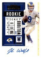 2020 John Wolford Panini Contenders - Rookie Autograph (#:275) (Stock: 1) - $25.00
