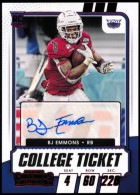 2021 BJ Emmons Panini Contenders Draft Picks - College Ticket Red Autograph (#:268) (Stock: 1) - $7.50