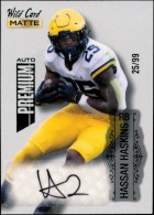 2022 Hassan Haskins Wild Card Matte - Premium Autograph Green (#'d to 99) (#:MB-A) (Stock: 1) - $7.50