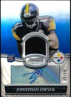 2010 Jonathan Dwyer Bowman Sterling - Blue Refractor Autograph Jersey (#'d to 99) (#:BSAR-JD) (Stock: 1) - $7.00