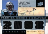 2008 Jonathan Stewart Upper Deck - Rookie Premier Autograph Jersey (#'d to 199) (#:120) (Stock: 1) - $7.50