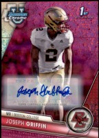 2023 Joseph Griffin Bowman Chrome University - Autograph Fuchsia Mini-Diamond Refractor (#'d to 150) (#:87) (Stock: 1) - $6.00