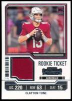 2023 Clayton Tune Panini Contenders - Rookie Ticket Jersey (#:TS6) (Stock: 1) - $3.50