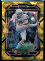 2023 Justin Tucker Panini Prizm Draft Picks - Gold Ice Prizm (#:62) (Stock: 1) - $1.50