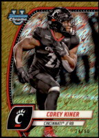 2024 Corey Kiner Bowman Chrome University - Gold Shimmer Refractor (#'d to 50) (#:47) (Stock: 1) - $7.50