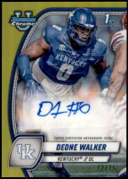 2024 Deone Walker Bowman Chrome University - 1st Bowman Yellow Refractor Autograph (#'d to 75) (#:PA-DWA) (Stock: 1) - $17.50