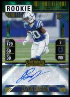 2024 Jaylin Simpson Panini Contenders - Rookie Ticket Green Sunburst Autograph (#:277) (Stock: 1) - $6.00