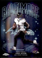 2025 Lamar Jackson Topps Chrome - All Chrome Team Refractor (#:ACT1) (Stock: 3) - $2.00