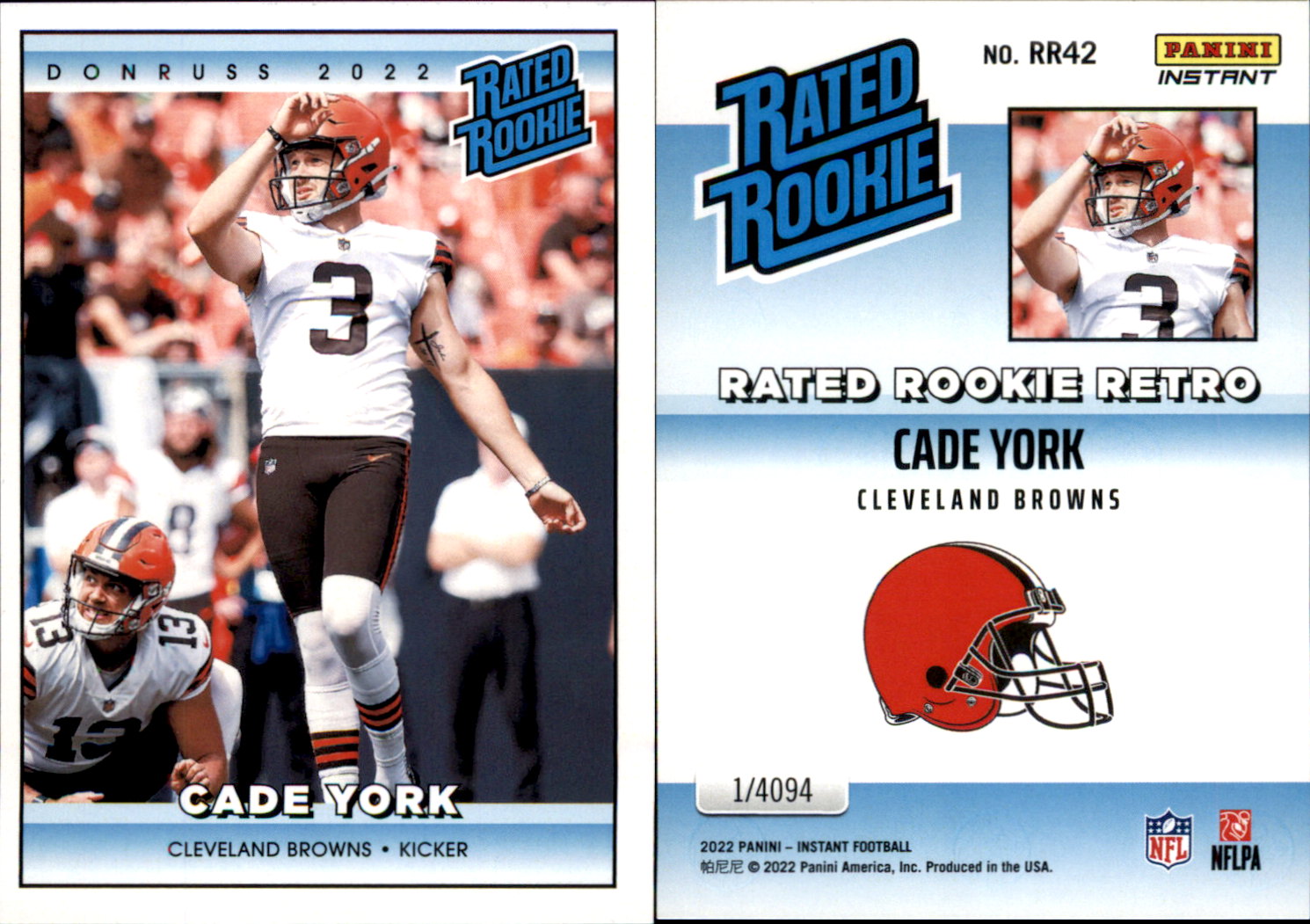 2022 Panini Legacy Red Holo David Bell Rookie /149 Cleveland Browns #164