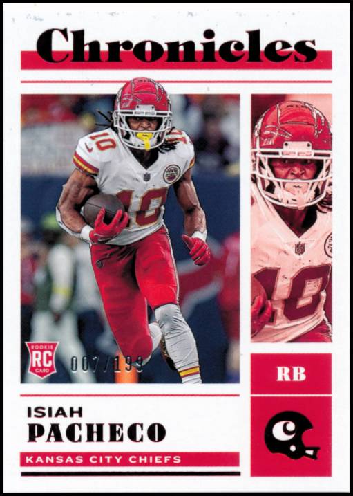 : Isiah Pacheco Rookie Card Chronicles Photogenic Collectible  Football Card- 2022 Panini Chronicles Photogenic Football Card #PH-31  (Chiefs) : Collectibles & Fine Art